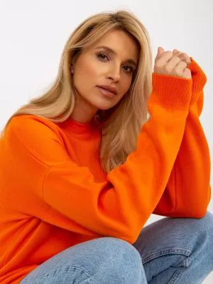 Pulover dama supradimensionata portocaliu - pulovere