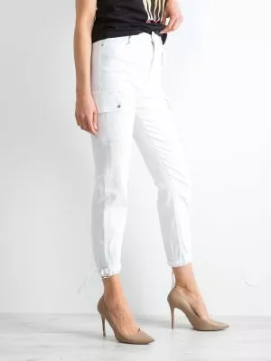 Pantaloni dama alb - pantaloni