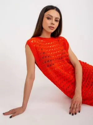Rochie de zi tricotata portocaliu - rochii de zi