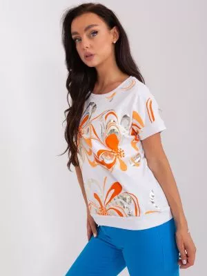 Bluza dama cu imprimeu portocaliu - bluze