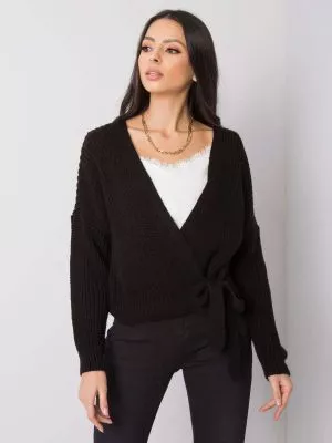 Pulover dama asimetric negru - pulovere
