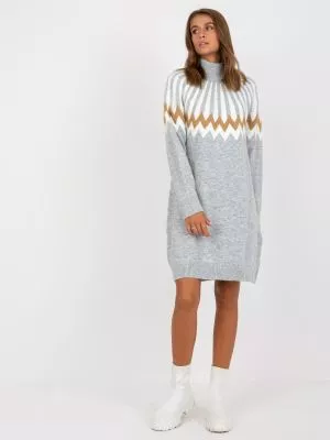 Rochie de zi tricotata gri - rochii de zi
