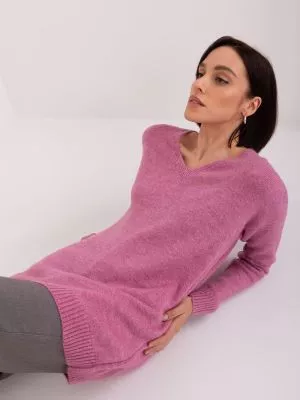 Pulover dama supradimensionata violet - pulovere