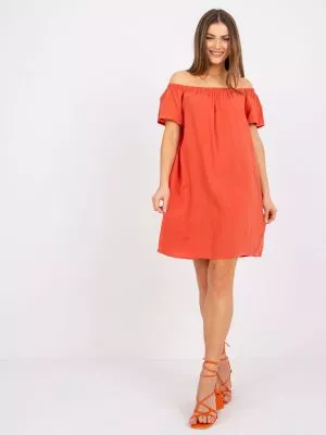 Rochie de zi stil spaniol portocaliu - rochii de zi